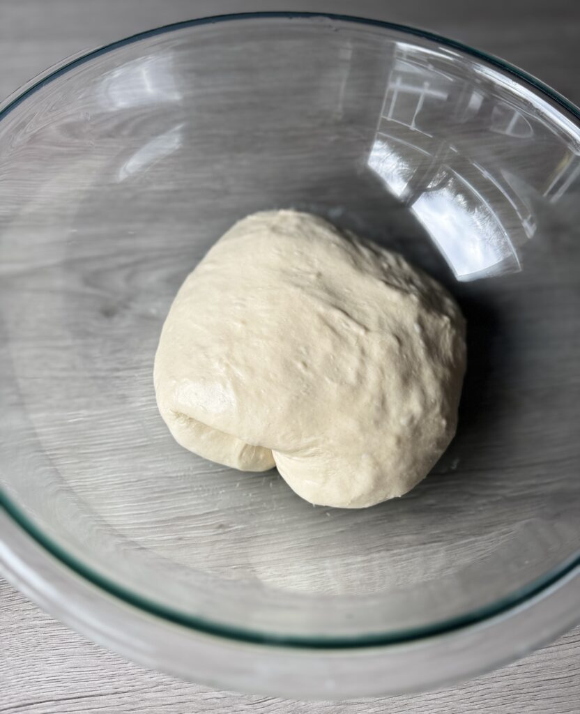 stretch and folded pizza dough
