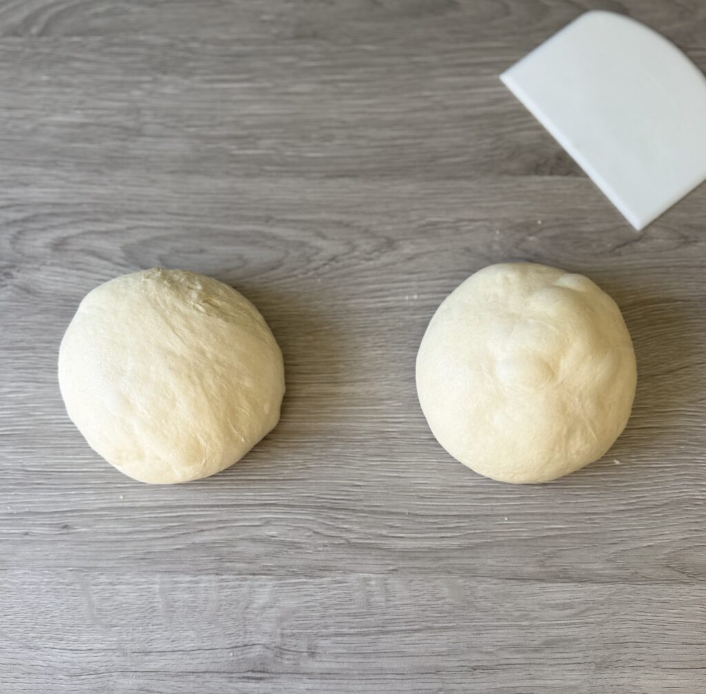 shaping pizza dough