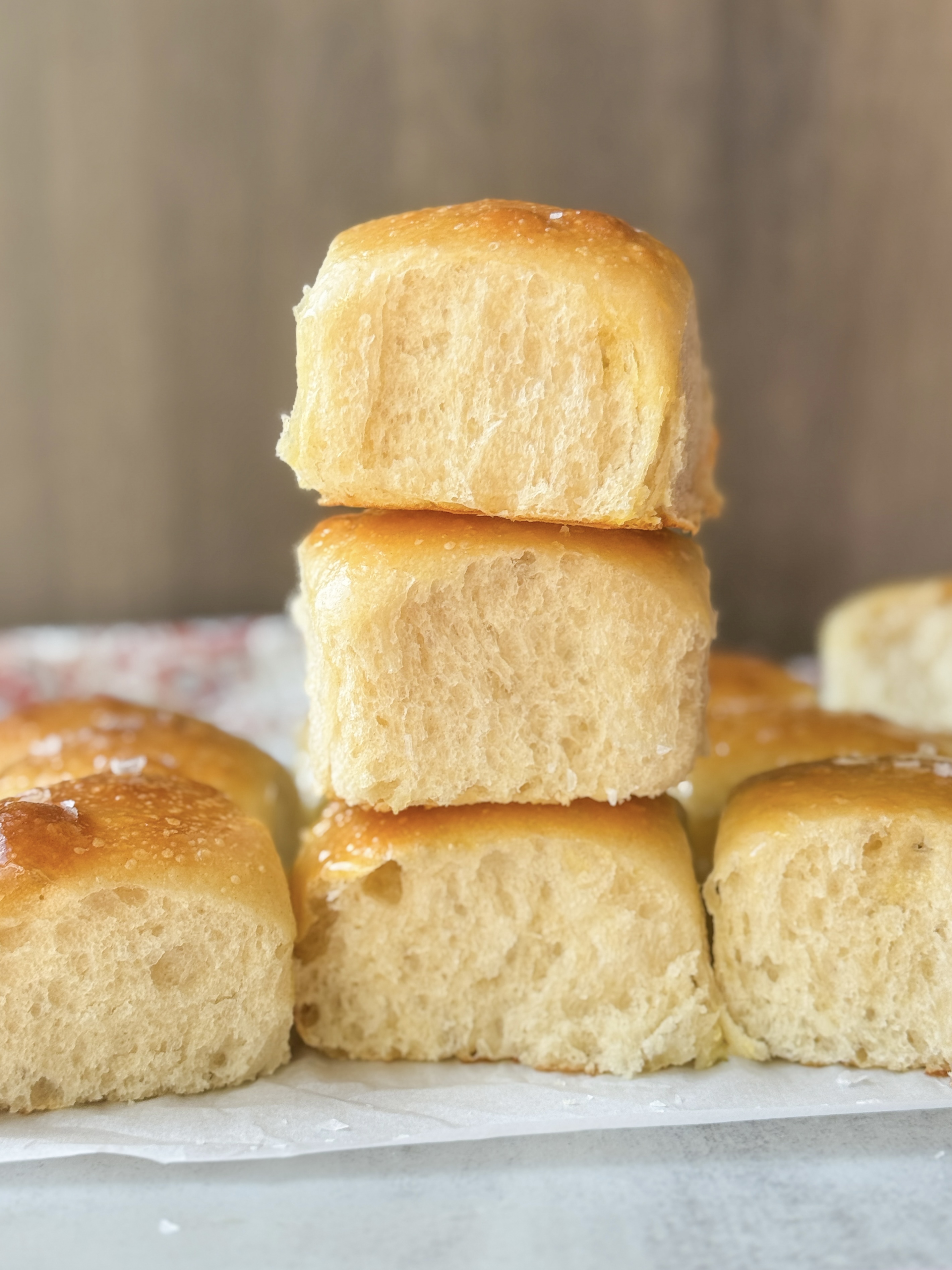 soft sourdough dinner rolls