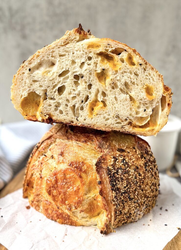 everything bagel sourdough bread