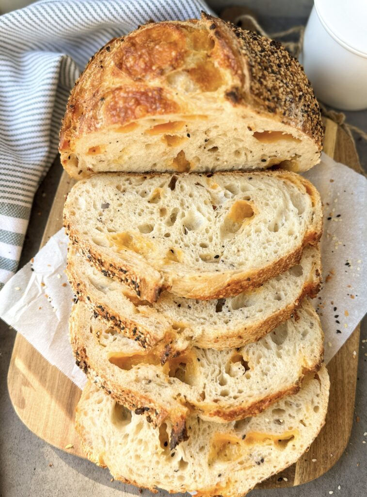 everything bagel sourdough bread
