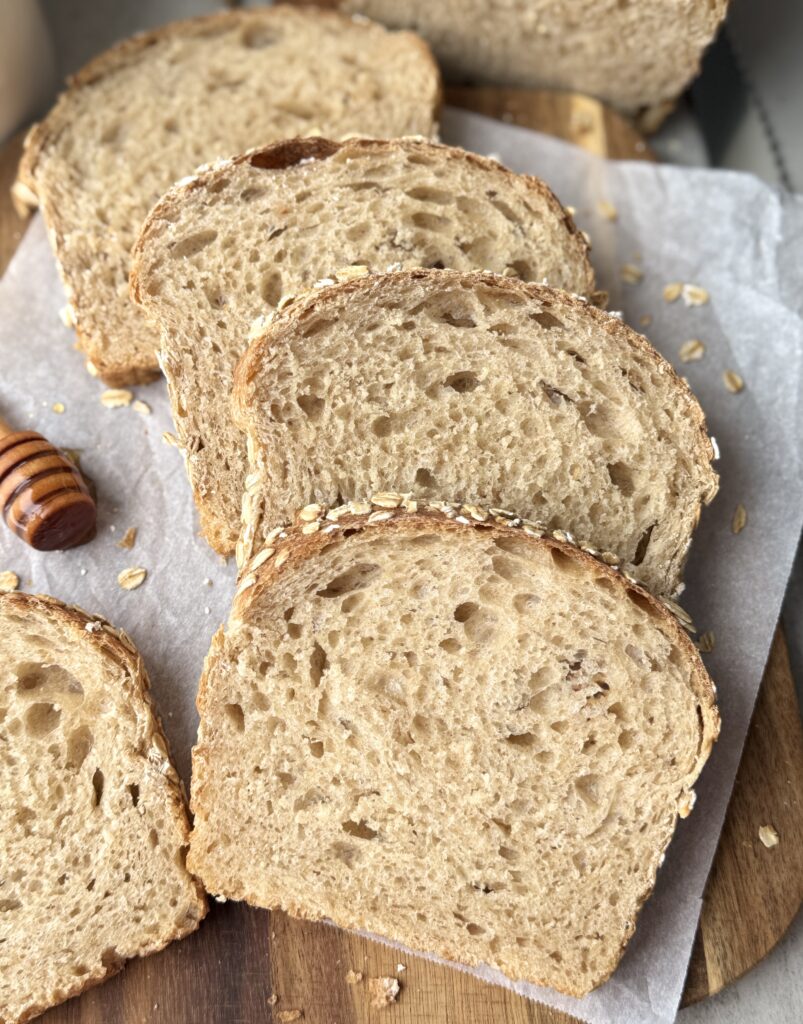 honey wheat sourdough sandwich bread