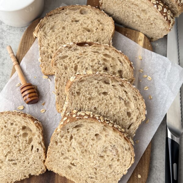honey wheat sourdough sandwich bread
