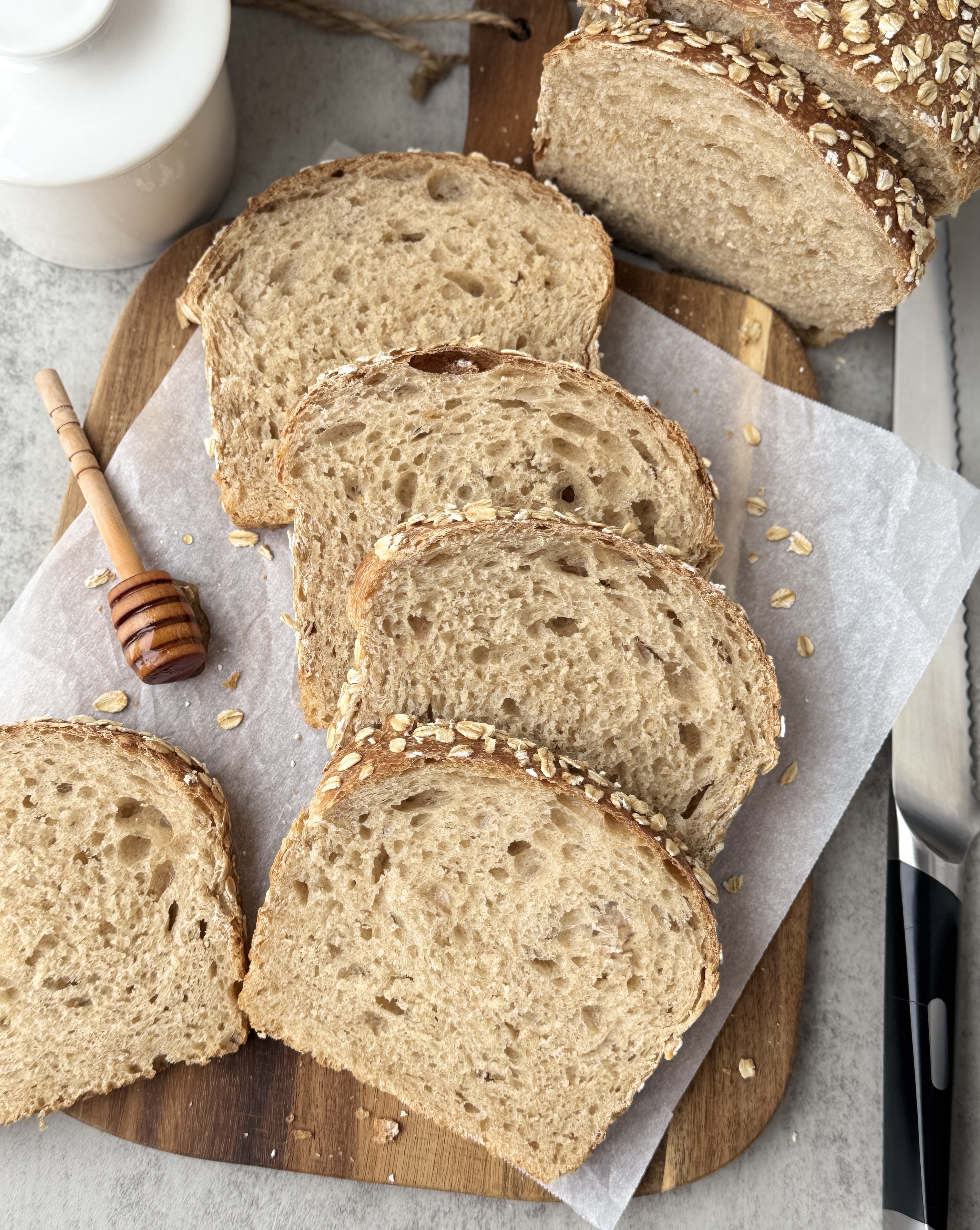honey wheat sourdough sandwich bread