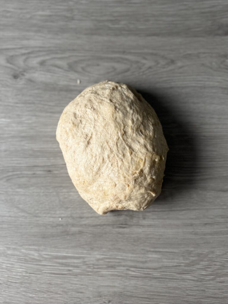 kneading honey wheat sourdough sandwich bread