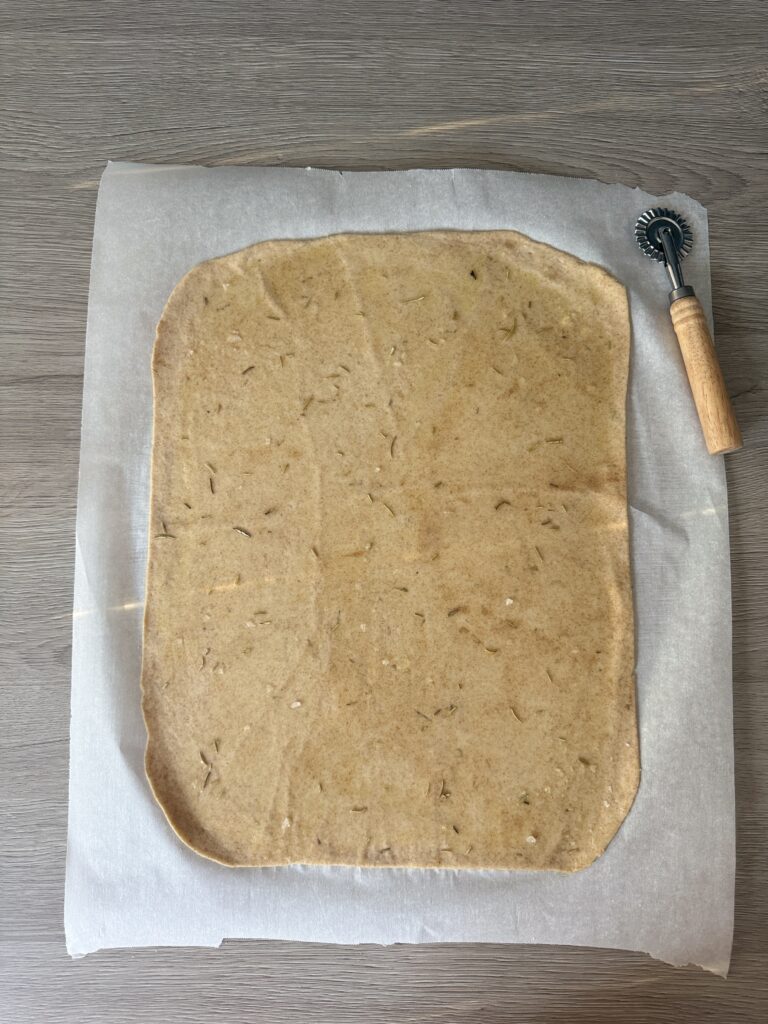 brushed crackers with olive oil 