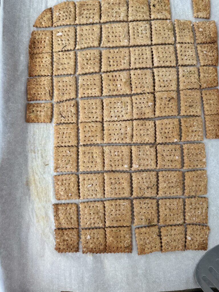 baking whole wheat sourdough crackers