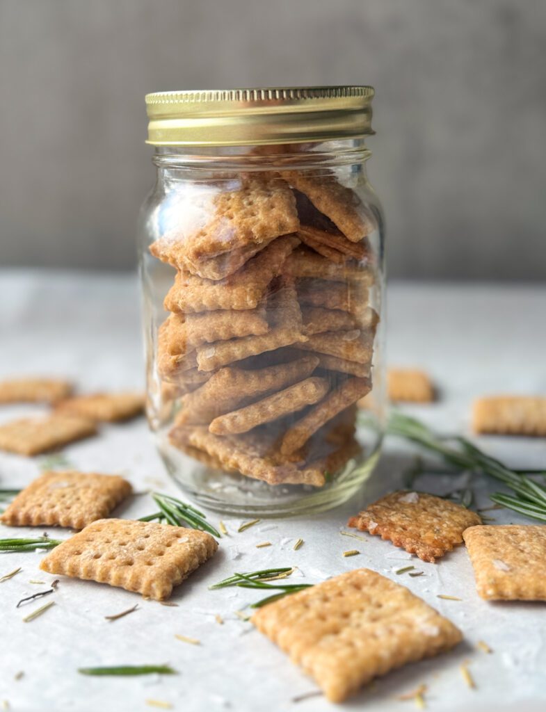 whole wheat crackers in jar
