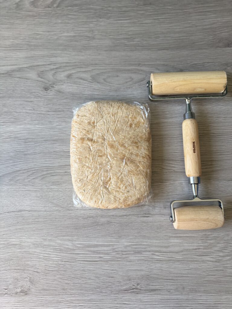 shaped whole wheat cracker dough