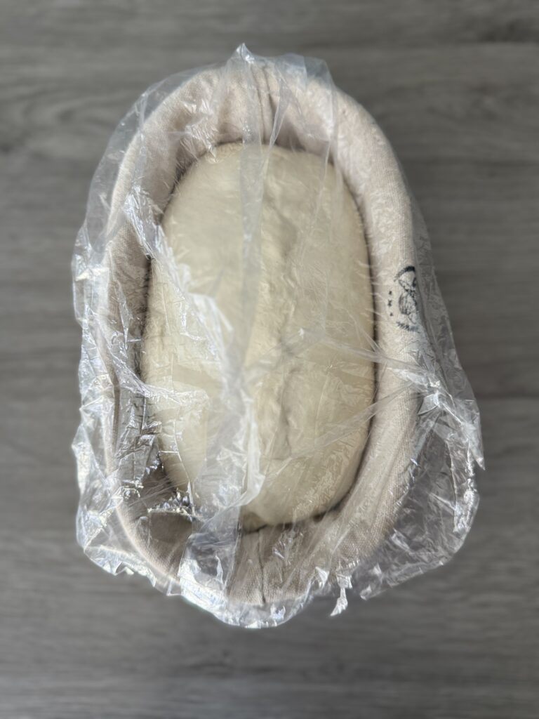 covered simple sourdough dough
