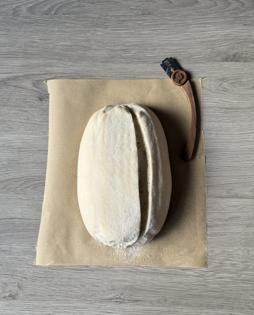 scoring simple sourdough bread