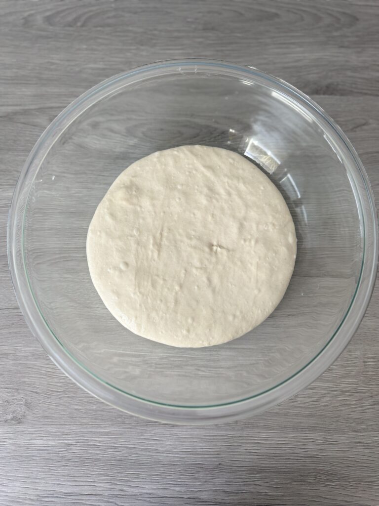 proofed sourdough bread