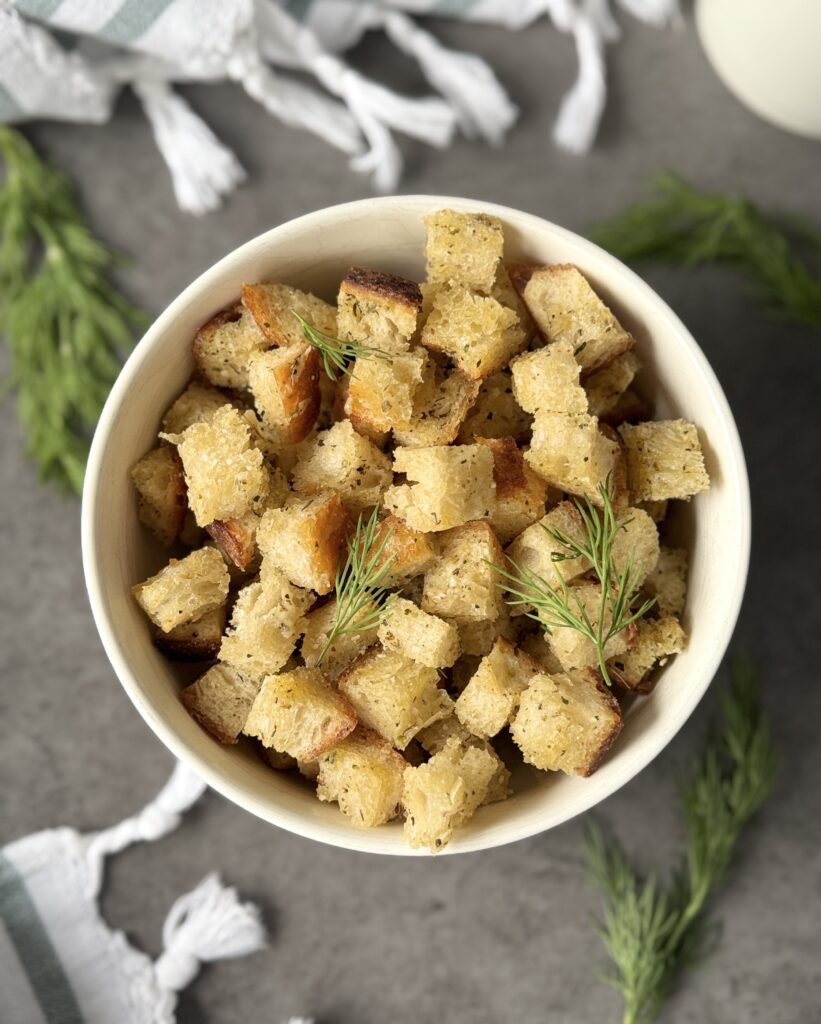 homemade sourdough croutons