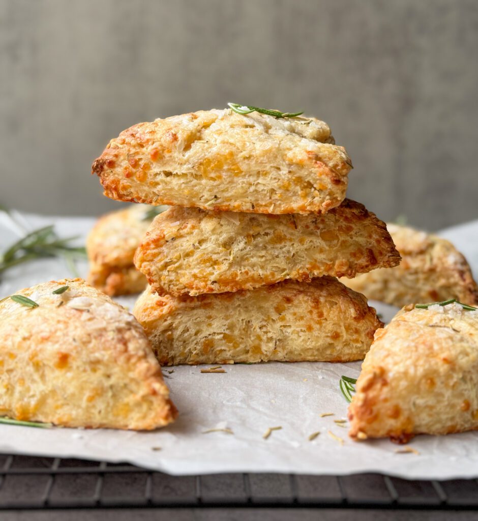 rosemary cheddar sourdough scones (with Greek yogurt)