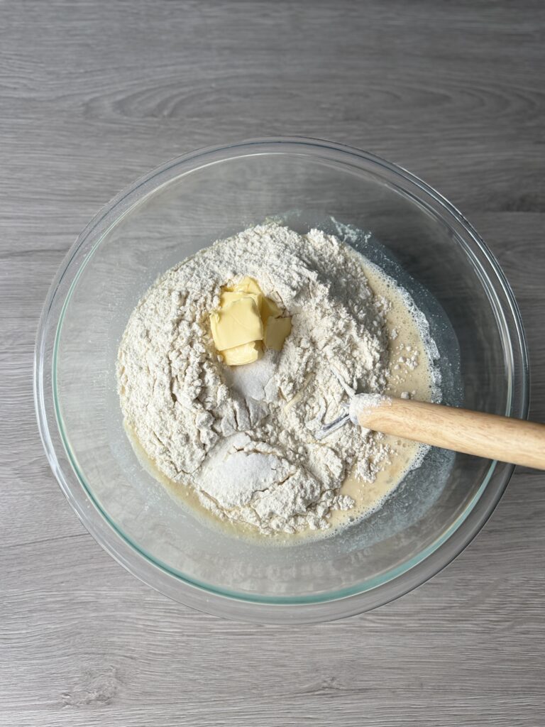 mixing discard sandwich bread