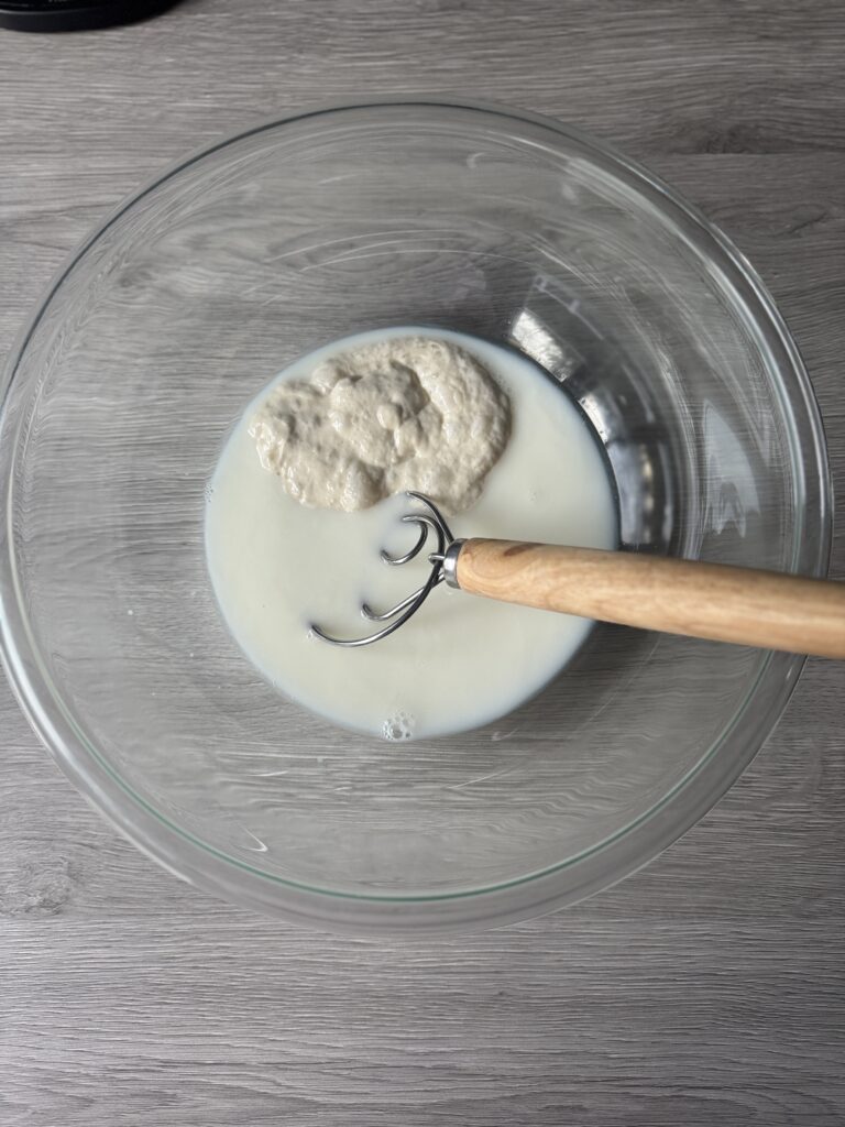 mixing football bread