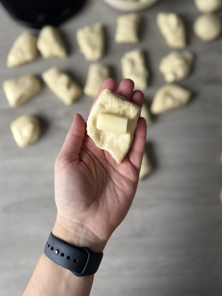 stuffing football bread rolls
