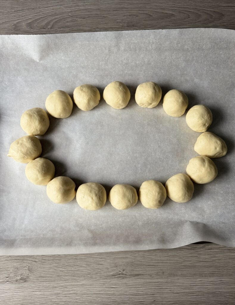 shaping football bread