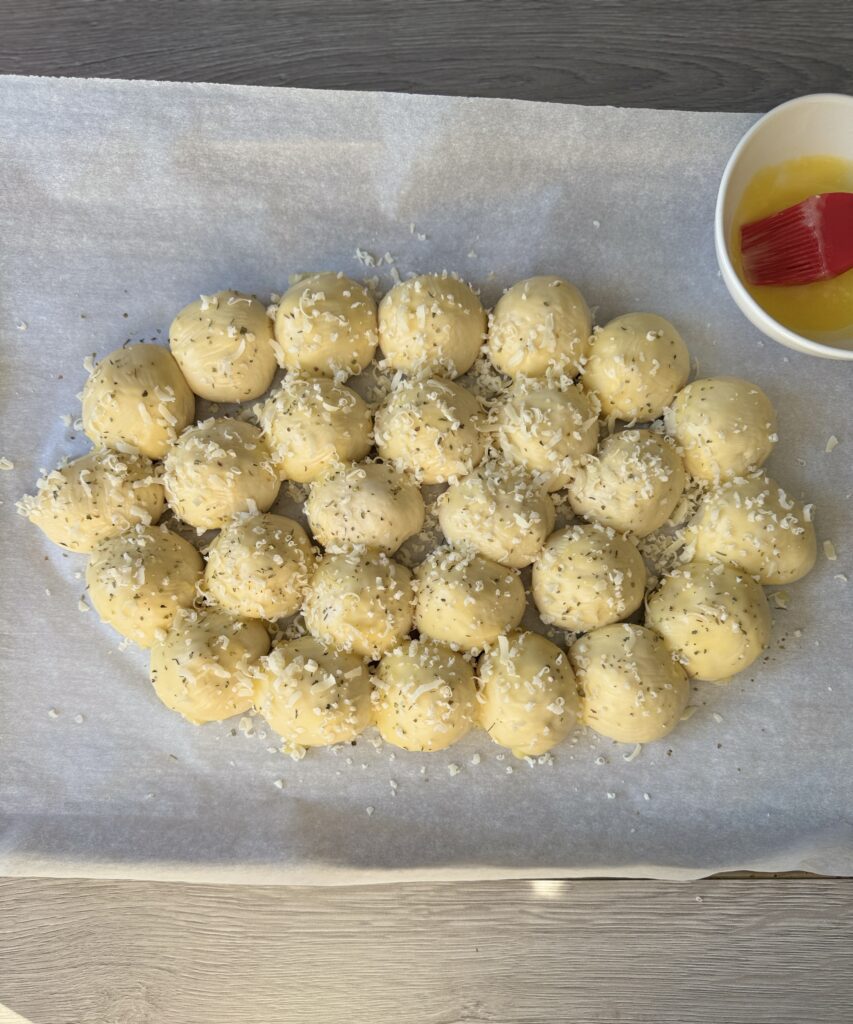 proofed and buttered game day bread