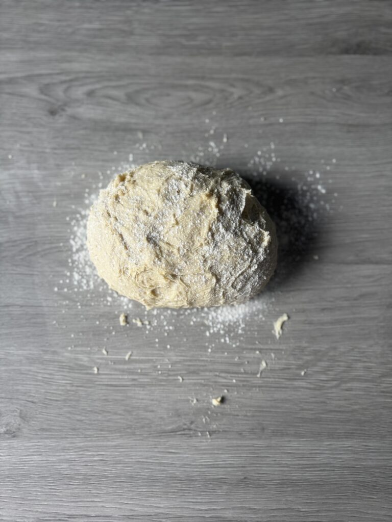 kneading football dough