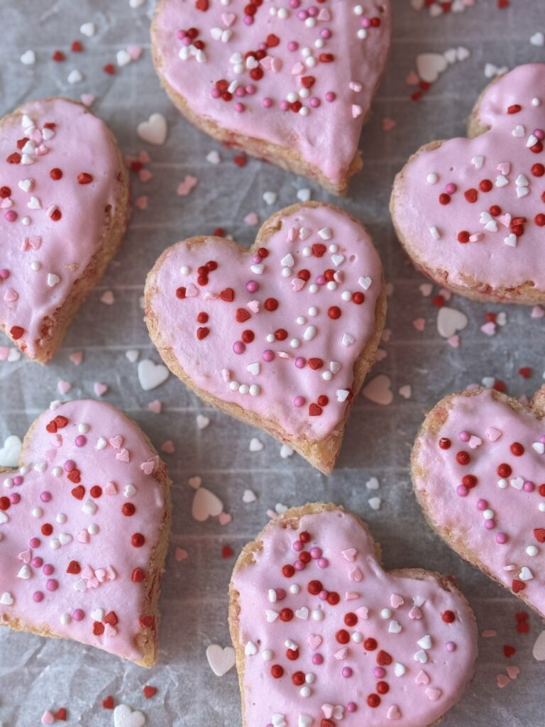 sourdough sugar cookie bars hearts