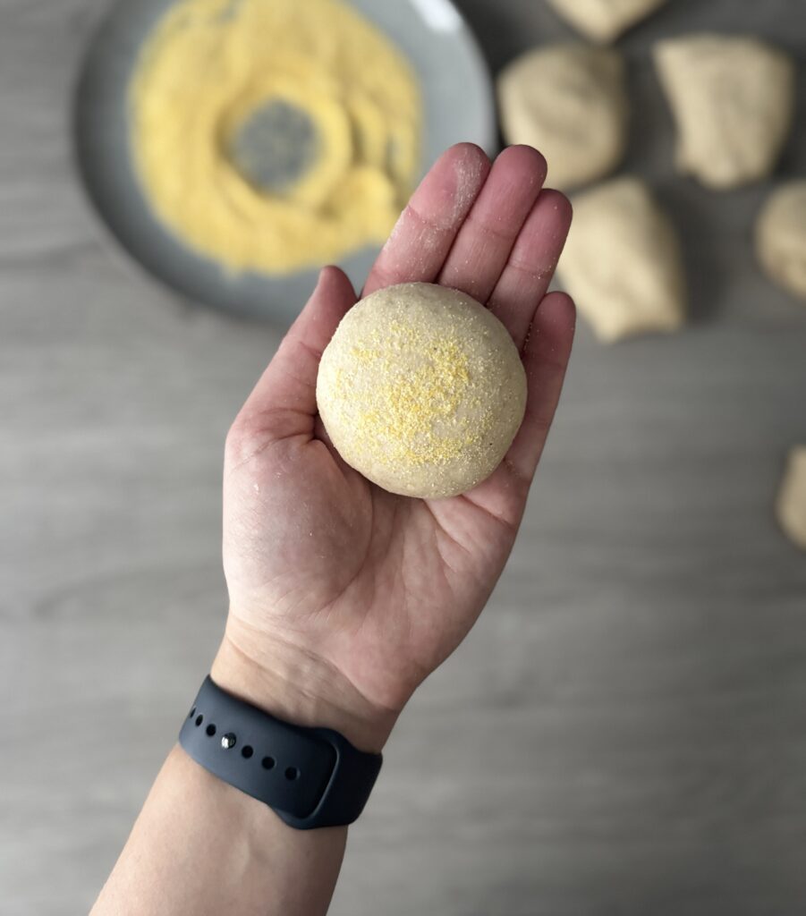 shaping honey whole wheat English muffins