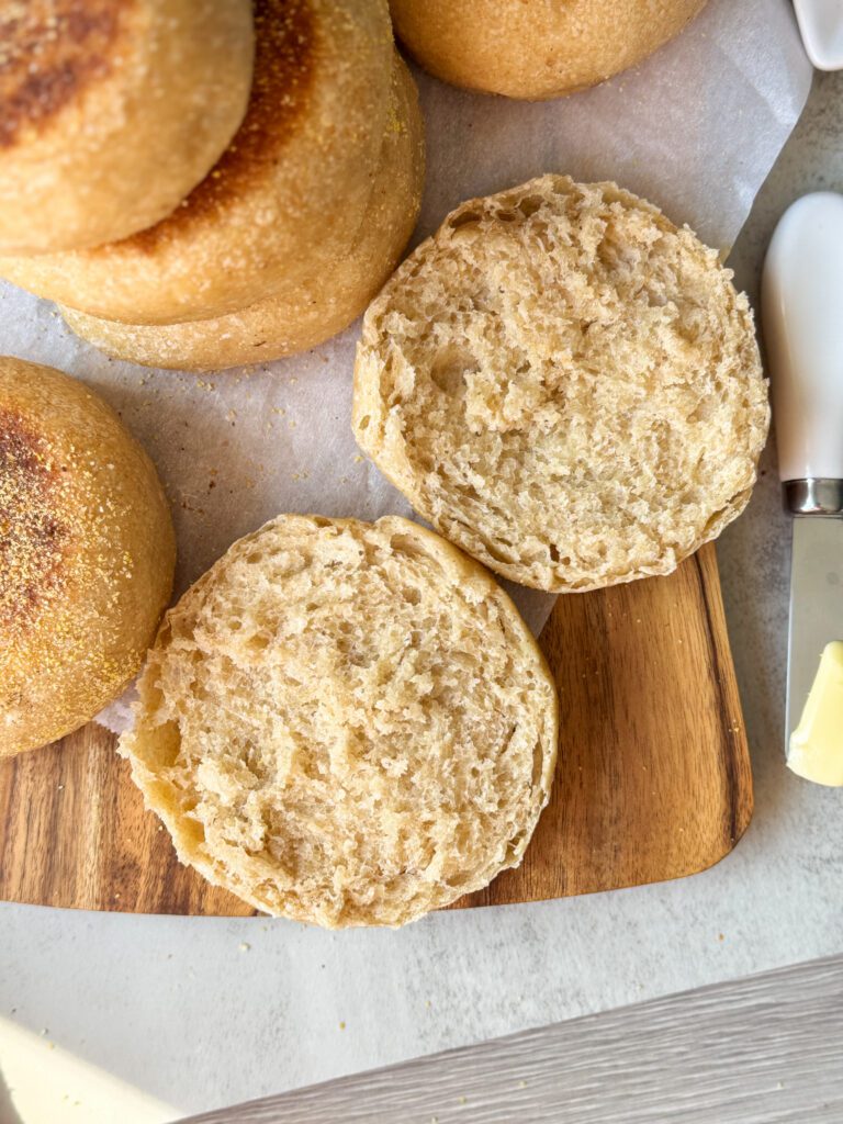 honey whole wheat english muffin crumb