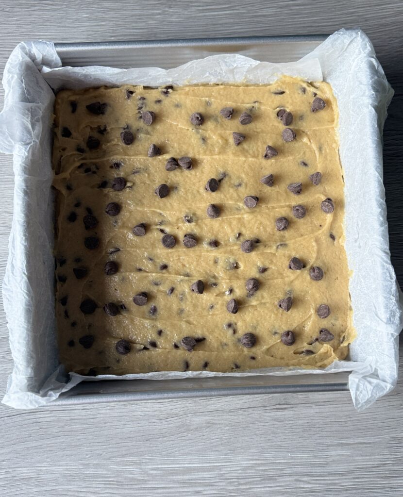 blondie batter in pan