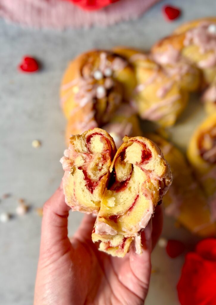 sourdough brioche heart swirl inside