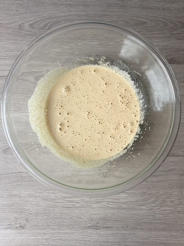 mixing sourdough brownies