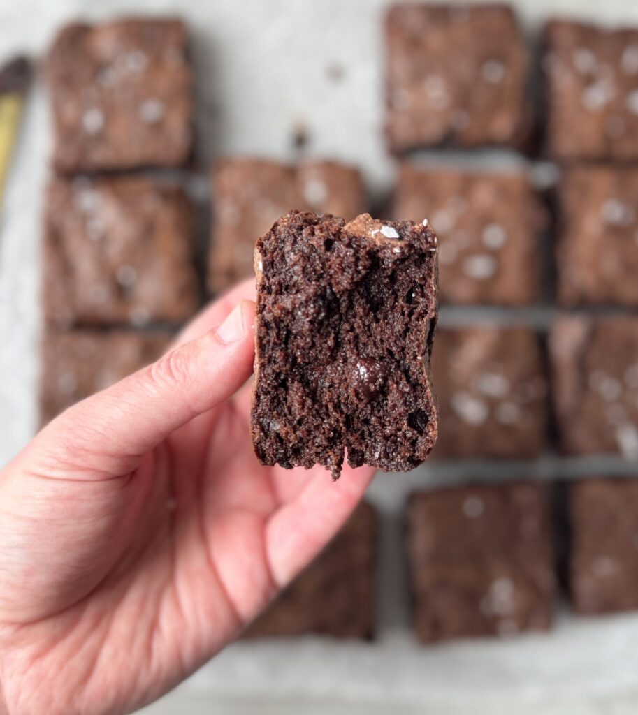 inside of sourdough brownies