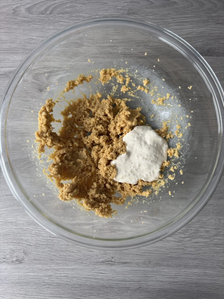 mixing chocolate chip cookie dough