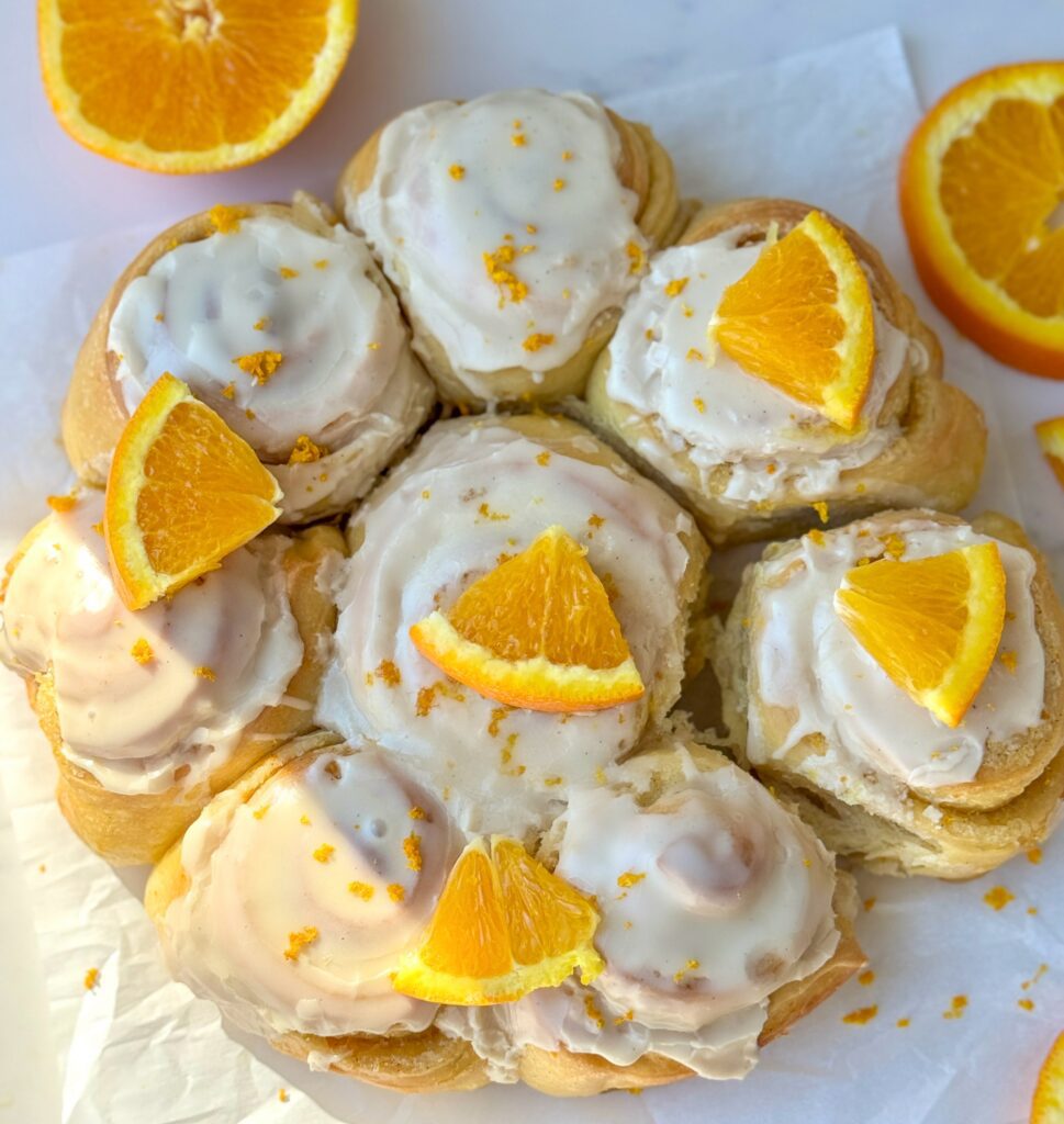 orange vanilla sourdough brioche rolls