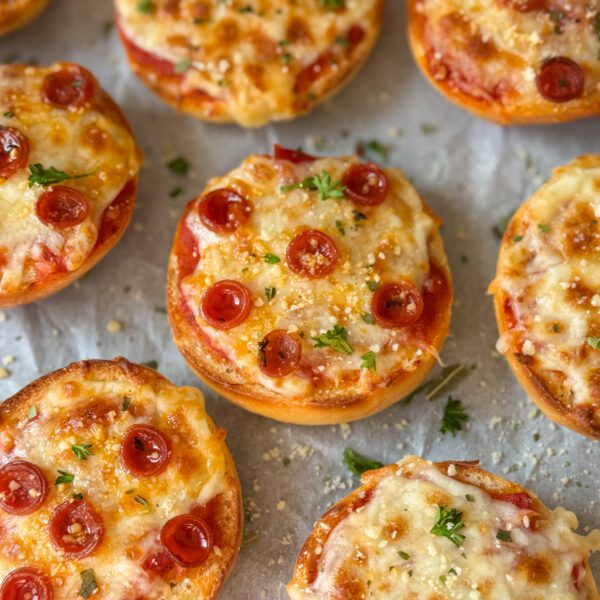 High Protein Sourdough Discard Pizza Bagel Bites