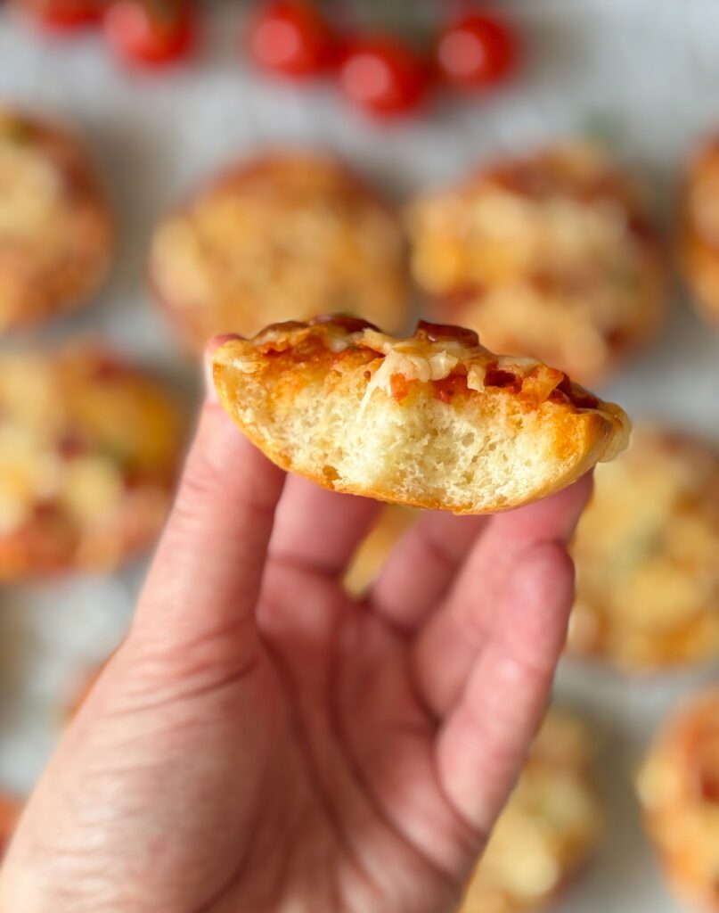 crumb of protein pizza bagel bites