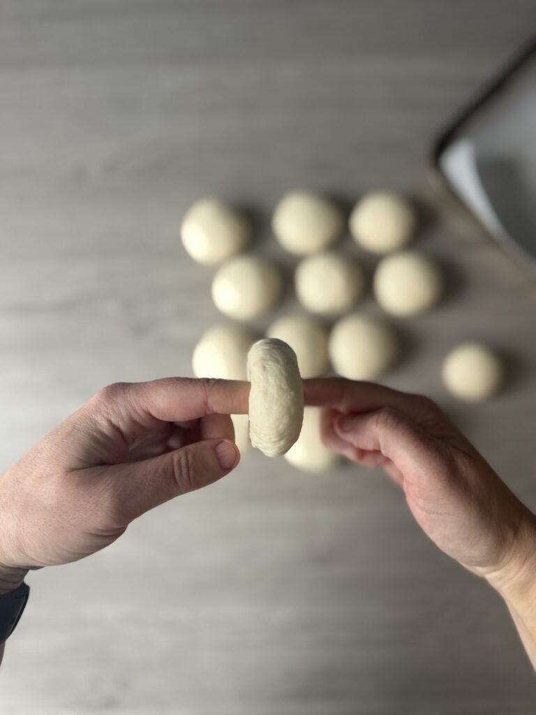 shaping pizza bagel bites