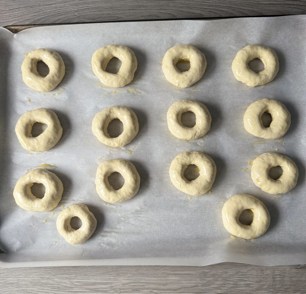 egg wash on bagel bites