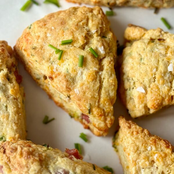 ham cheese and chive sourdough scones