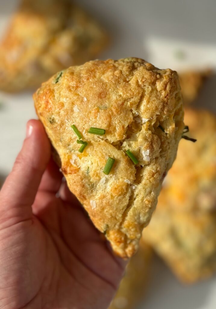 ham cheese and chive sourdough scones