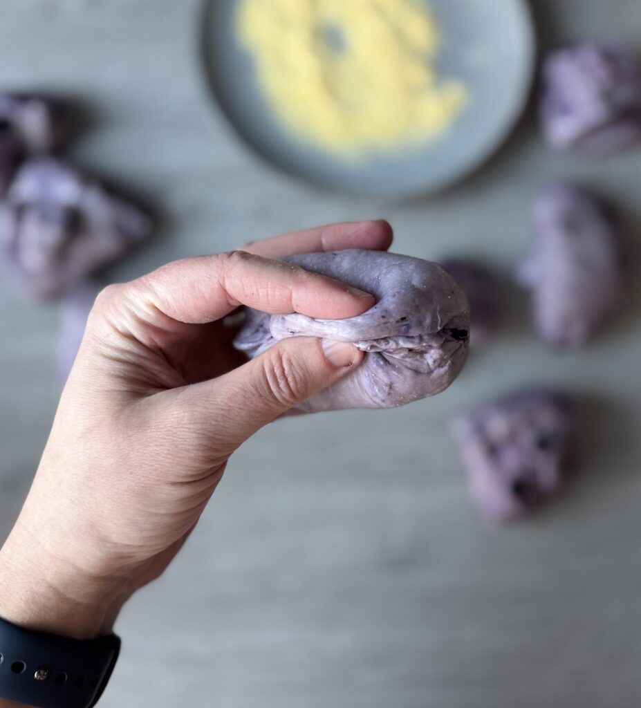 shaping English muffins