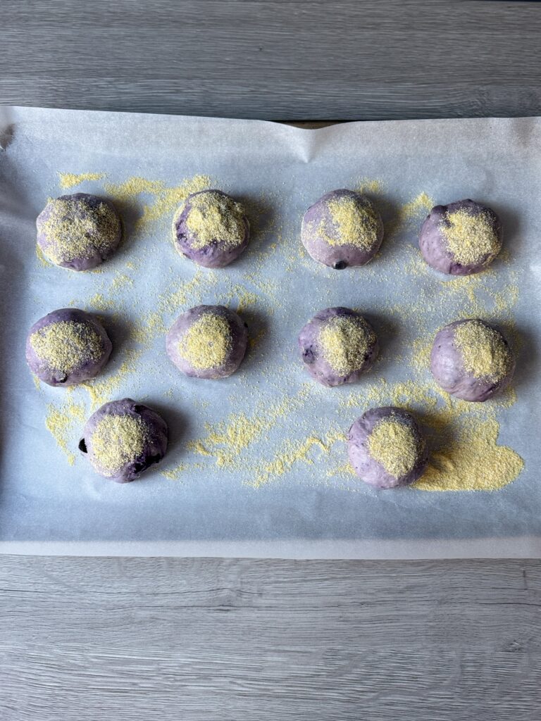 shaped blueberry English muffins