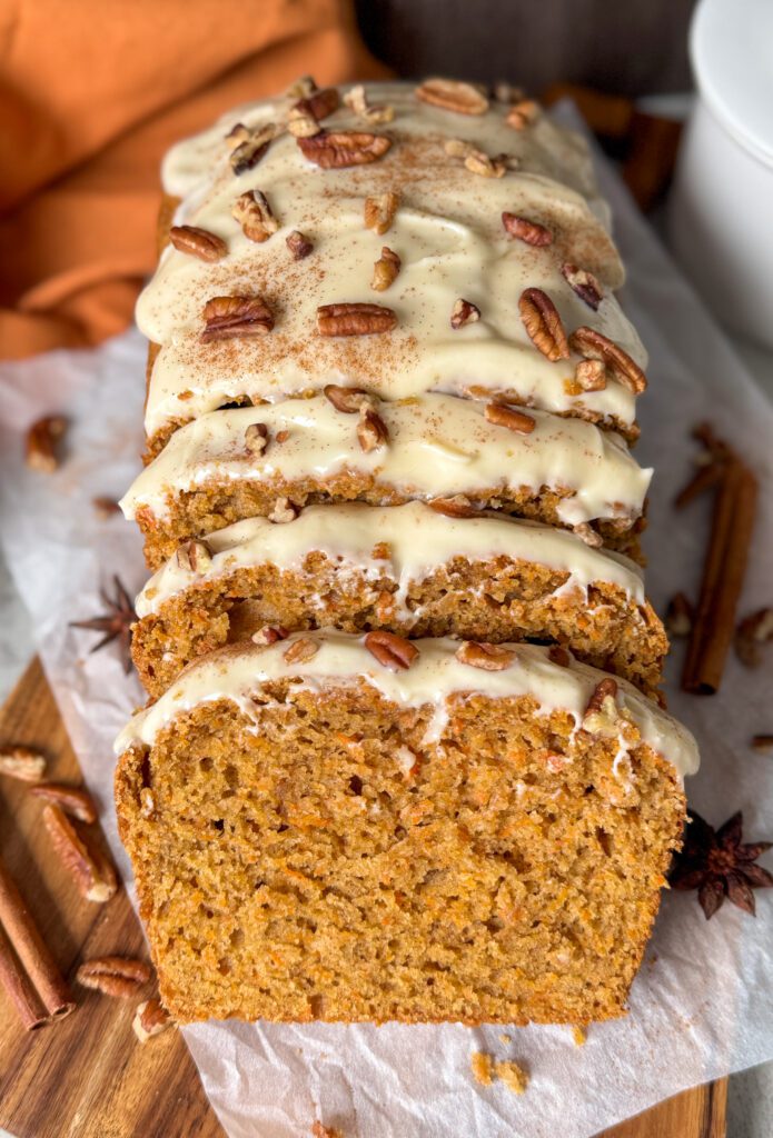sourdough carrot cake loaf