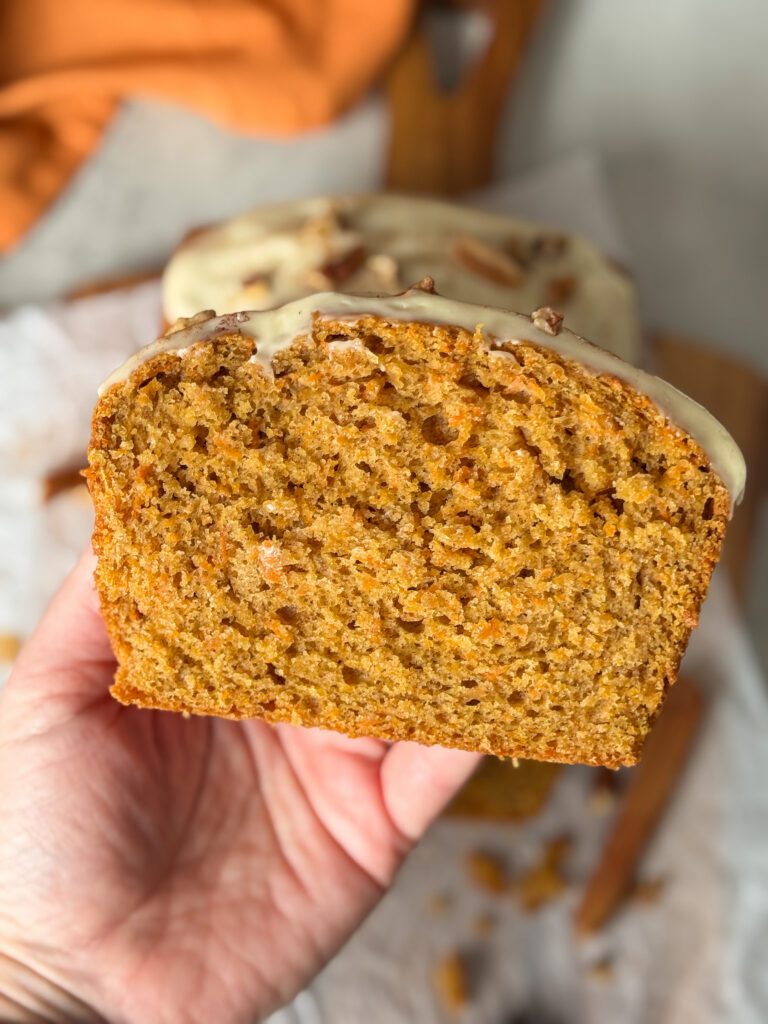 sourdough carrot cake loaf