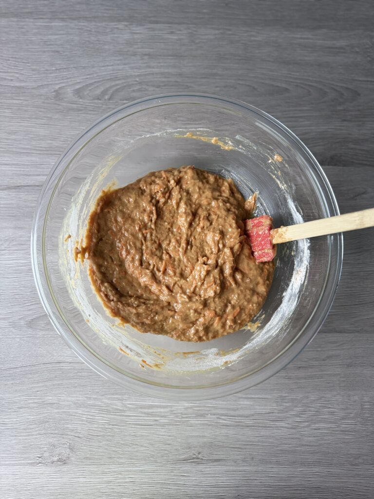 mixed carrot cake loaf batter