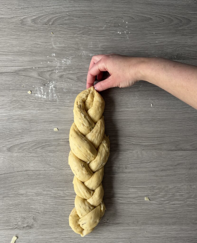 shaping sourdough discard challah