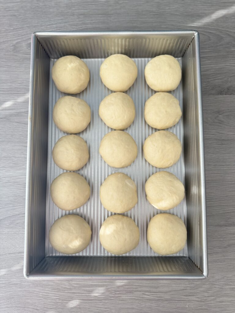 shaped discard rolls in pan