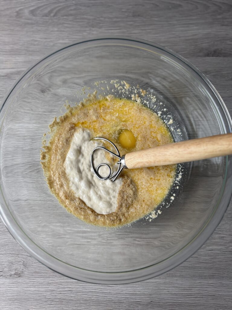mixing hamburger buns