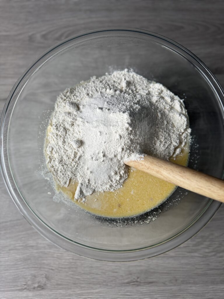 mixing hamburger buns