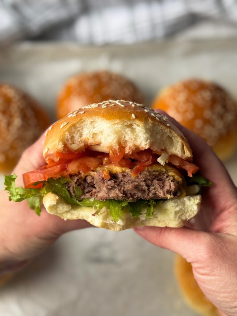 sourdough hamburger buns discard version