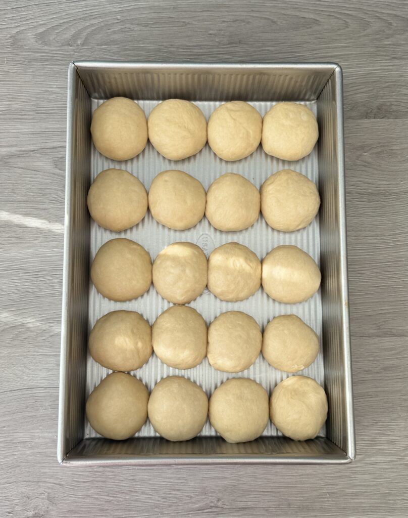 shaped Hawaiian rolls in pan